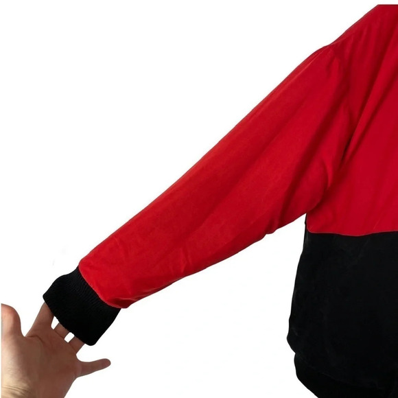 Alala Arcs Reversible Sherpa Bomber Jacket Womens Size XS Black Red White Retro - Picture 10 of 16